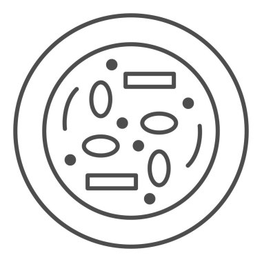 Haemul pajeon ince çizgi ikonu, Asya gıda konsepti, Kore deniz ürünleri derin kızarmış krep vektör işareti beyaz arka planda, mobil konsept ve web tasarımı için taslak tarzı ikon. Vektör grafikleri.