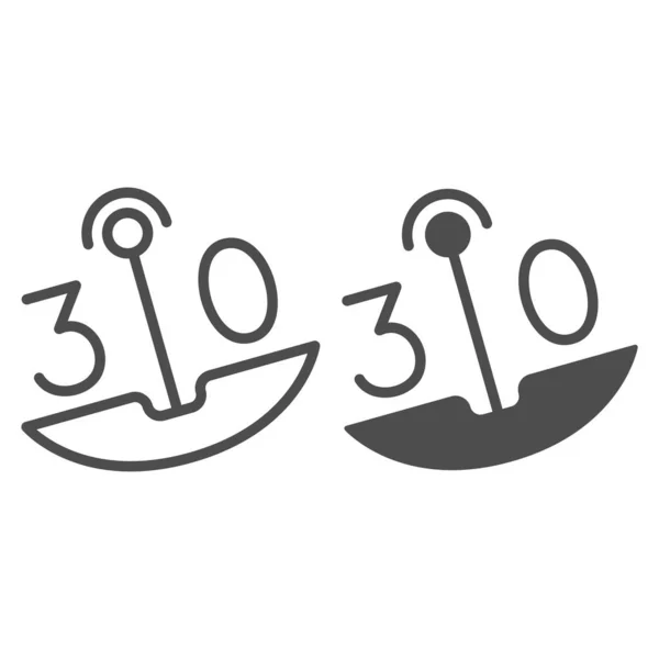 30 op swing lijn en solide pictogram, dating en relatie concept, dertig op carrousel vector teken op witte achtergrond, outline stijl pictogram voor mobiele concept en web design. vectorgrafieken. — Stockvector