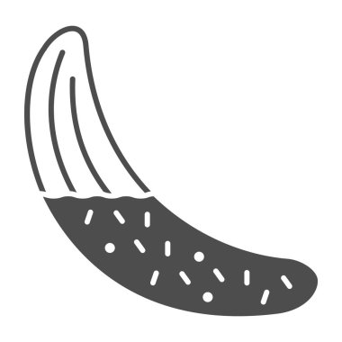 Çikolata kaplı katı ikon, sokak yiyecekleri konsepti, beyaz arka planda çikolata kaplı muz vektör işareti, mobil konsept ve web tasarımı için glyph tarzı ikon. Vektör grafikleri.