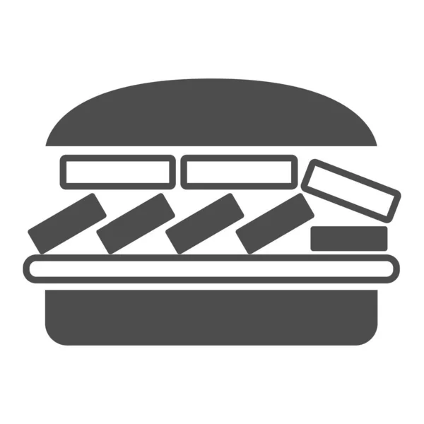 Reisburger solide Ikone, asiatisches Food-Konzept, Riceburger Vektorschild auf weißem Hintergrund, Glyph-Stil-Symbol für mobiles Konzept und Webdesign. Vektorgrafik. — Stockvektor