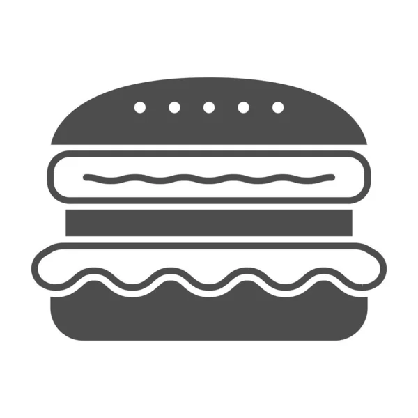 Ícone sólido de hambúrguer francês, conceito de fast food, sinal de vetor de cheeseburger no fundo branco, ícone de estilo de glifo para conceito móvel e web design. Gráficos vetoriais. — Vetor de Stock