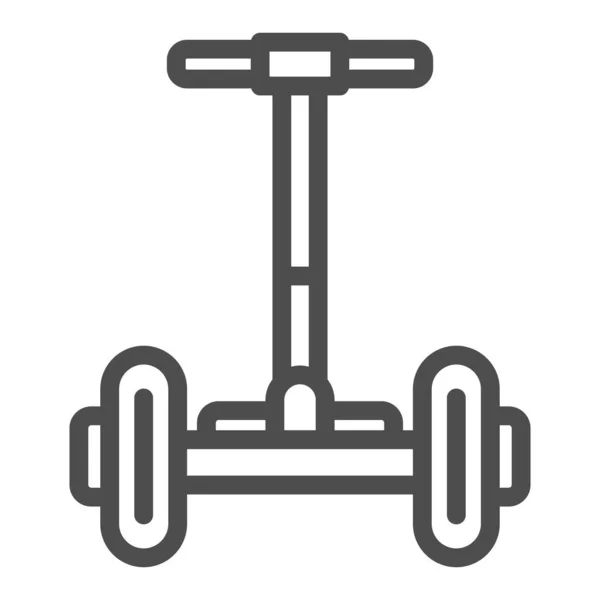 Hoverboard Frontansicht Linie Symbol, elektrisches Transportkonzept, Gyroboard mit Griff Vektorschild auf weißem Hintergrund, Umriss Stil-Symbol für mobiles Konzept und Web-Design. Vektorgrafik. — Stockvektor