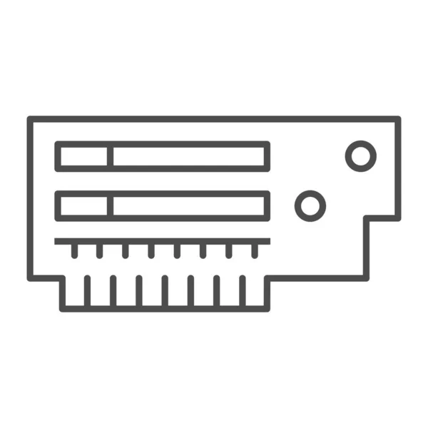 PCI express board thin line icon, concetto di elettronica, segno vettoriale Perepheral Component Interconnect su sfondo bianco, icona di stile di contorno per concetto mobile e web design. Grafica vettoriale. — Vettoriale Stock