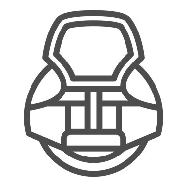 Elektrikli tekerlek kenarı görünüm çizgisi simgesi, elektrik taşıma konsepti, beyaz zemin üzerinde tek teker vektör işareti, mobil konsept ve web tasarımı için taslak biçimi simgesi. Vektör grafikleri.