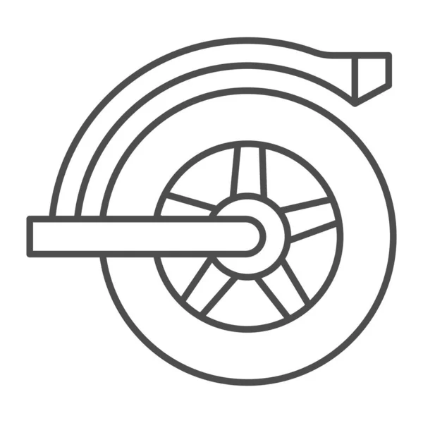 Roue arrière de scooter électrique icône de ligne mince, concept de transport électrique, signe vectoriel de roue garde-boue sur fond blanc, icône de style contour pour concept mobile et conception web. Graphiques vectoriels. — Image vectorielle