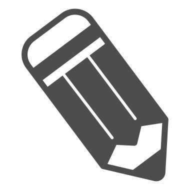 Kalın kalem somut simge, yazma araçları kavramı, beyaz arkaplana arz vektör işareti yazma, mobil konsept ve web tasarımı için kabartma biçimi simgesi. Vektör grafikleri.