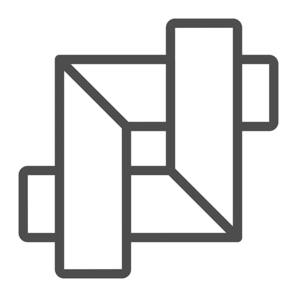 Zwei rechtwinklige Lineale zeichnen Icon, Schreibwarenkonzept, Zeichenwerkzeugvektorschild auf weißem Hintergrund, umreißendes Stilsymbol für mobiles Konzept und Webdesign. Vektorgrafik. — Stockvektor