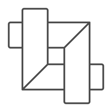 İki dik açı cetveli ince çizgi simgesi, kırtasiye konsepti, beyaz arkaplan üzerinde taslak vektör işareti, mobil konsept ve web tasarımı için taslak biçimi simgesi. Vektör grafikleri.