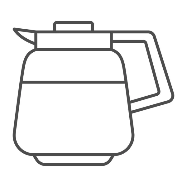 Jarra de café icono de línea delgada, concepto de negocio de catering, vidrio cafetera signo vectorial sobre fondo blanco, icono de estilo de esquema para el concepto móvil y diseño web. Gráficos vectoriales. — Archivo Imágenes Vectoriales