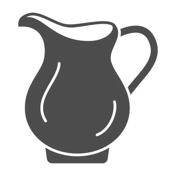 Gobelet de crème de café icône solide, concept d'entreprise de restauration, porcelaine signe vecteur de cruche de lait sur fond blanc, icône de style glyphe pour concept mobile et web design. Graphiques vectoriels. — Image vectorielle