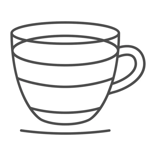 Эспрессо в стеклянной чашке с ручкой тонкой линии значок, питание бизнес-концепции, кофе в чашке вектор знак на белом фоне, очертания стиль значок для мобильной концепции и веб-дизайна. Векторная графика. — стоковый вектор