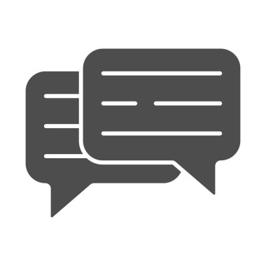 Konuşma balonu, metin, diyalog simgesi, iletişim konsepti, beyaz arkaplandaki etkileşim vektör işareti, mobil konsept ve web tasarımı için kabartma biçimi simgesi. Vektör grafikleri.