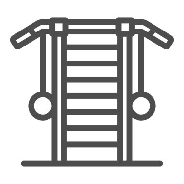 İsveç oyun alanı ikonu, iç tasarım konsepti, beyaz arka planda çocuklar için ev içi spor salonu vektör tabelası, mobil konsept ve web tasarımı için taslak tarzı ikon. Vektör grafikleri.