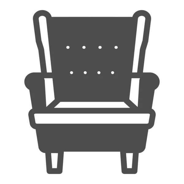 Sessel solide Symbol, Innenarchitektur-Konzept, Sessel mit Seitenstützen Vektorzeichen auf weißem Hintergrund, Glyph-Stil-Symbol für mobiles Konzept und Web-Design. Vektorgrafik. — Stockvektor