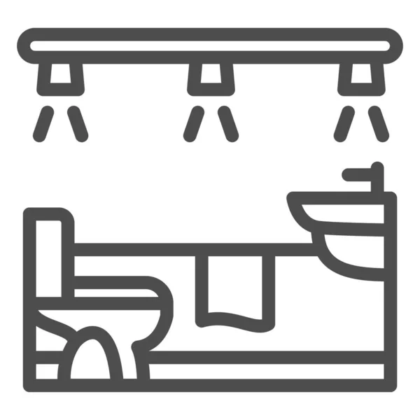 バスルーム、トイレ、ランプラインのアイコン、インテリアデザインのコンセプト、白い背景にバスルーム照明ベクトルのサイン、モバイルコンセプトとウェブデザインのためのアウトラインスタイルのアイコン。ベクトルグラフィックス. — ストックベクタ