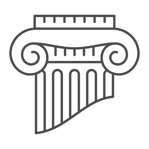 Fragment din pictograma liniei subțiri a coloanei grecești, conceptul de design interior, parte a semnului vectorial al coloanei antice pe fundal alb, pictograma stilului contur pentru conceptul mobil și designul web. Grafica vectoriala . — Vector de stoc