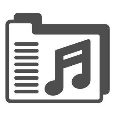 Katı müzik notaları, ses tasarımı konsepti, beyaz zemin üzerinde müzik dizini vektör işareti, mobil konsept ve web tasarımı için glyph tarzı simgesi içeren dizin. Vektör grafikleri.