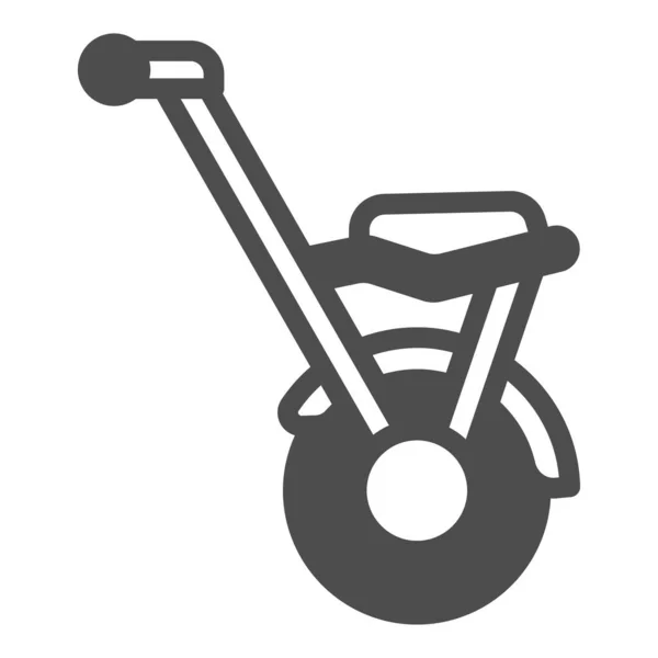 Gyro-Zyklus solides Symbol, elektrisches Transportkonzept, Elektro-Einrad-Vektorschild auf weißem Hintergrund, Glyphen-Stilikon für mobiles Konzept und Webdesign. Vektorgrafik. — Stockvektor