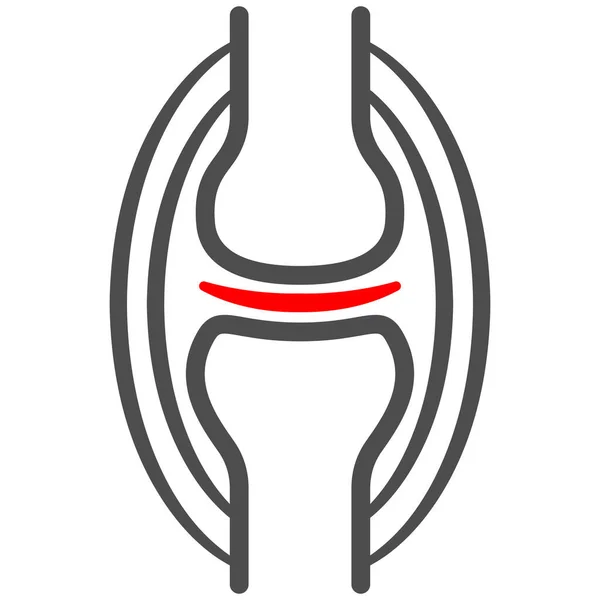 関節痛線のアイコン、体の痛みの概念、白い背景に関節痛ベクトル記号、モバイル概念とWebデザインのためのアウトラインスタイルのアイコン。ベクトルグラフィックス. — ストックベクタ