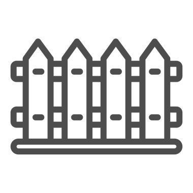 Ahşap çit çizgisi ikonu, bahçıvanlık konsepti, beyaz arka planda bahçe boyama vektör işareti, mobil konsept ve web tasarımı için taslak biçimi ikonu. Vektör grafikleri.