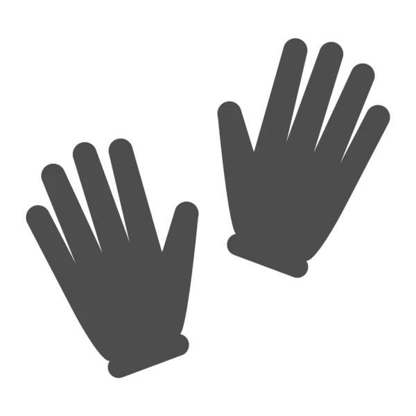 Zahradní rukavice pevná ikona, koncept zahradničení, dvojice zahradnických rukavic vektorová značka na bílém pozadí, ikona glyfového stylu pro mobilní koncept a web design. Vektorová grafika. — Stockový vektor