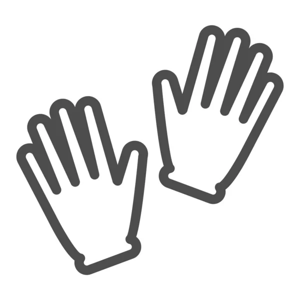 Icône de ligne de gants de jardin, concept de jardinage, paire de gants de jardinage signe vectoriel sur fond blanc, icône de style contour pour concept mobile et web design. Graphiques vectoriels. — Image vectorielle