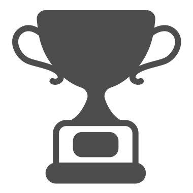 Kupa, ödül, şampiyon, zafer, kupa katıksız ikonu, yarışma konsepti, beyaz arka planda kazanan vektör işareti, mobil konsept ve web tasarımı için sembol. Vektör grafikleri.