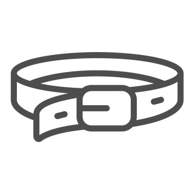 Köpek ya da kedi çizgisi ikonu için hayvan tasması, evcil hayvan konsepti, beyaz arka planda hayvan tasması işareti, mobil konsept ve web tasarımı için taslak tarzı ikon. Vektör grafikleri.