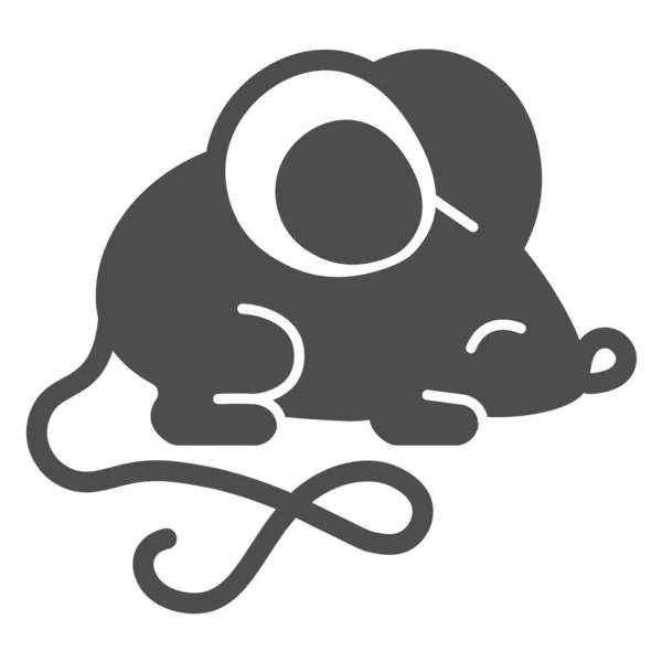 Cat toy mouse, mouse solid icon, pet concept, kitty mouse game vector sign on white background, glyph style icon for mobile concept and web design. 벡터 그래픽. — 스톡 벡터