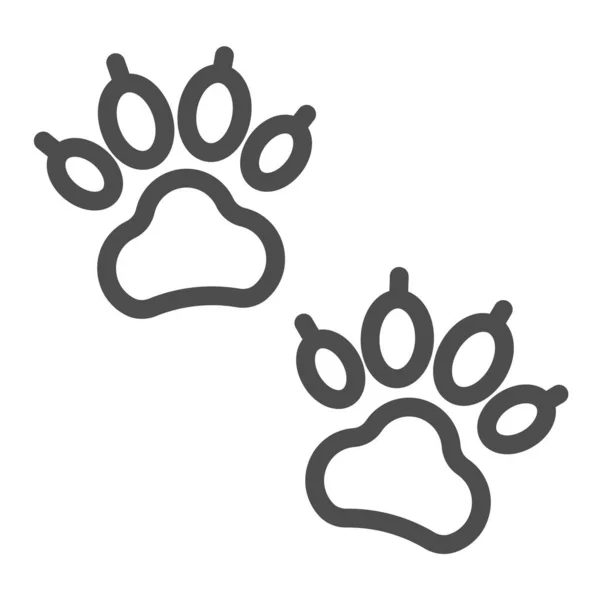 Gato, gatito pata icono de la línea de impresión, concepto de mascotas, signo de vector de huella de gatito sobre fondo blanco, icono de estilo de contorno para el concepto móvil y diseño web. Gráficos vectoriales. — Archivo Imágenes Vectoriales