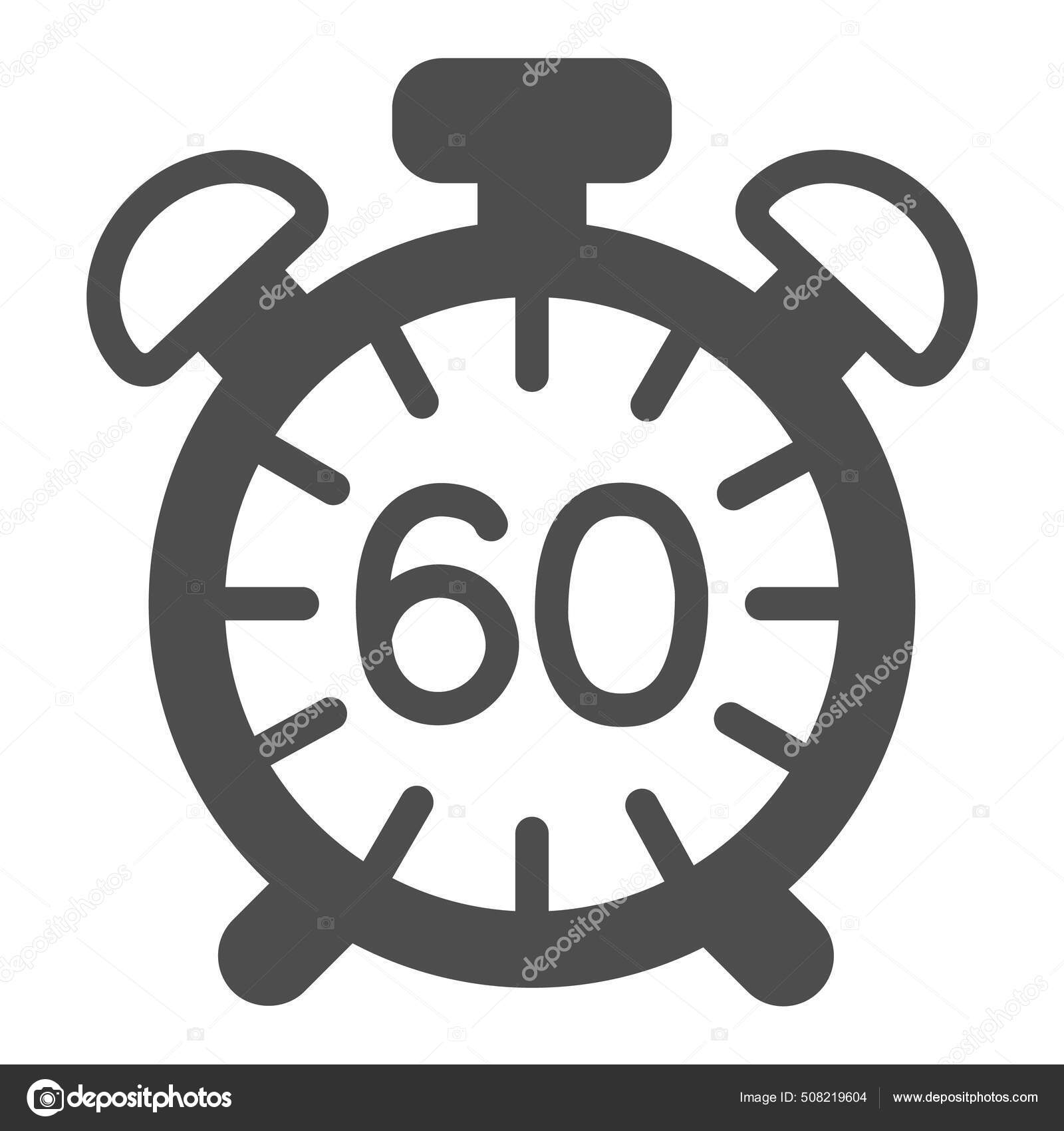 Vector Cronometro De Hora Reloj Despertador Vintage Con Botón, 60