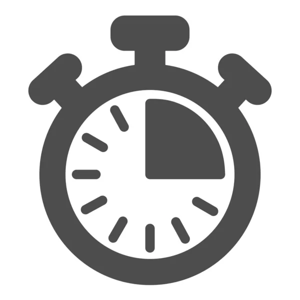 Chronomètre avec boutons, 15 secondes, minuterie, icône solide chronomètre, concept de temps, signe vectoriel d'horloge sur fond blanc, icône de style glyphe pour concept mobile et conception web. Graphiques vectoriels. — Image vectorielle
