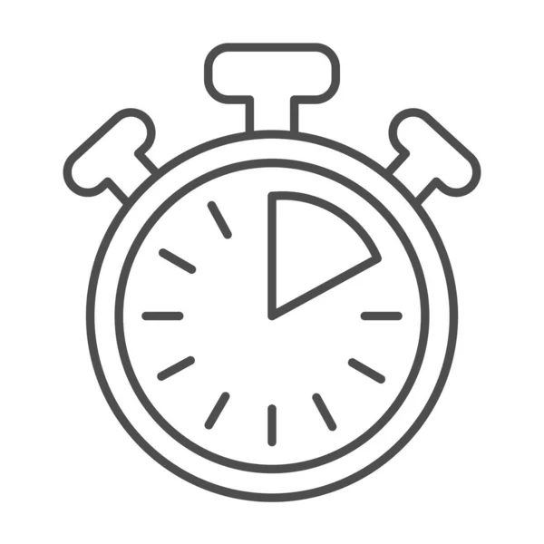 Stopwatch gombokkal, 10 másodperc, időzítő, kronométer vékony vonal ikon, időkoncepció, óra vektor jel fehér háttér, körvonalazott stílus ikon mobil koncepció és web design. Vektorgrafika. — Stock Vector