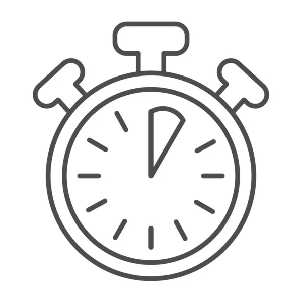 Stopwatch met knoppen, 5 seconden, timer, chronometer dunne lijn icoon, tijdconcept, klok vector teken op witte achtergrond, outline stijl icoon voor mobiel concept en web design. vectorgrafieken. — Stockvector