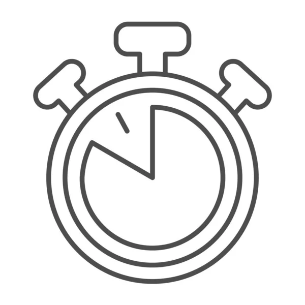 Cronometro con pulsanti, 50 secondi, timer, icona della linea sottile del cronometro, concetto di tempo, segno vettoriale dell'orologio su sfondo bianco, icona dello stile di contorno per il concetto mobile e il web design. Grafica vettoriale. — Vettoriale Stock