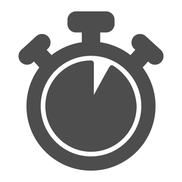 Cronómetro con botones, 5 segundos, temporizador, cronómetro icono sólido, concepto de tiempo, signo de vector de reloj sobre fondo blanco, icono de estilo glifo para el concepto móvil y el diseño web. Gráficos vectoriales. — Archivo Imágenes Vectoriales