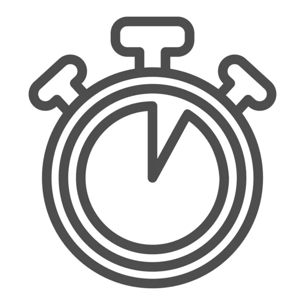 Cronómetro con botones, 5 segundos, temporizador, icono de línea de cronómetro, concepto de tiempo, signo de vector de reloj sobre fondo blanco, icono de estilo de esquema para el concepto móvil y el diseño web. Gráficos vectoriales. — Archivo Imágenes Vectoriales