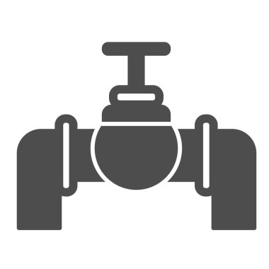 Musluk, boru tesisatı, su tesisatı katı ikonu, petrol endüstrisi konsepti, beyaz arka planda tüp vektör işareti, mobil konsept ve web tasarımı için glifli simge. Vektör grafikleri.