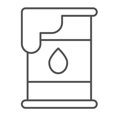 Petrol varili, fıçı ve petrol, petrol hattı ikonu, petrol endüstrisi konsepti, beyaz arka planda yakıt vektör işareti, mobil konsept ve web tasarımı için taslak tarzı ikon. Vektör grafikleri.