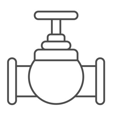 Tap ince çizgi ikonu, petrol endüstrisi konsepti, yakıt, benzin, benzin, beyaz arka planda boru vektör işareti, mobil konsept ve web tasarımı için tasarım tasarımı için taslak tarzı ikonu olan petrol boru hattı. Vektör grafikleri.