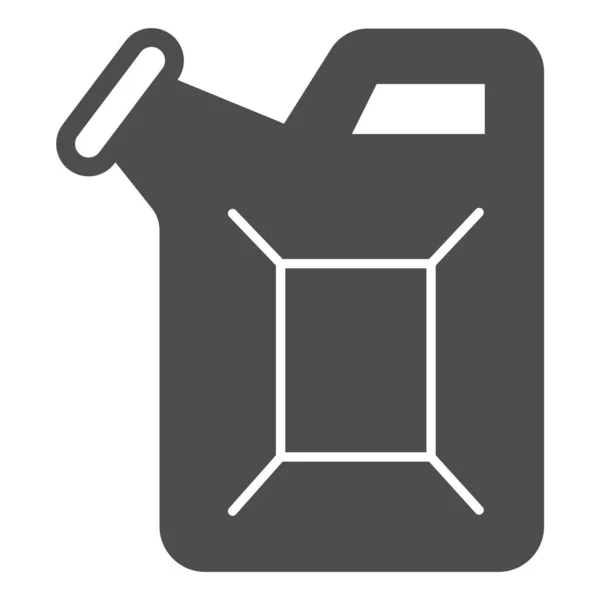 Bidon, essence, carburant, huile, icône solide jerrycan, concept de l'industrie pétrolière, panneau vectoriel d'essence sur fond blanc, icône de style glyphe pour concept mobile et conception web. Graphiques vectoriels. — Image vectorielle