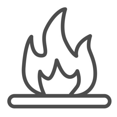 Yanıcı sıvı, yangın alevi, ateşleme hattı ikonu, yağ endüstrisi konsepti, beyaz arka planda iltihaplanma vektör işareti, mobil konsept ve web tasarımı için taslak tarzı simge. Vektör grafikleri.