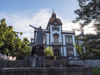 Arucas, Gran Canaria, Kanarya Adaları, İspanya 13 Aralık 2020: Heredad de Arucas y Firgas Sarayı, İspanya 'nın eski Arucas şehir merkezinde bulunan bir saray.