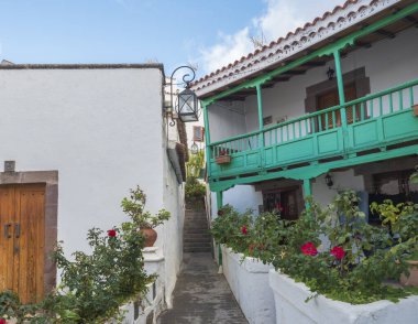 Tejeda, Gran Canaria, Kanarya Adaları, İspanya 15 Aralık 2020: Tejeda Picturesque Kanarya Köyü, Caldera de Tejeda Vadisi 'nin iç kesimlerindeki