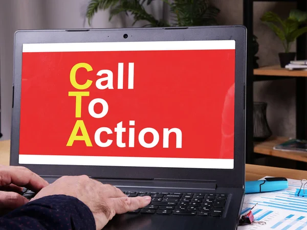 Call to Action CTA viene visualizzato nella foto concettuale aziendale — Foto Stock