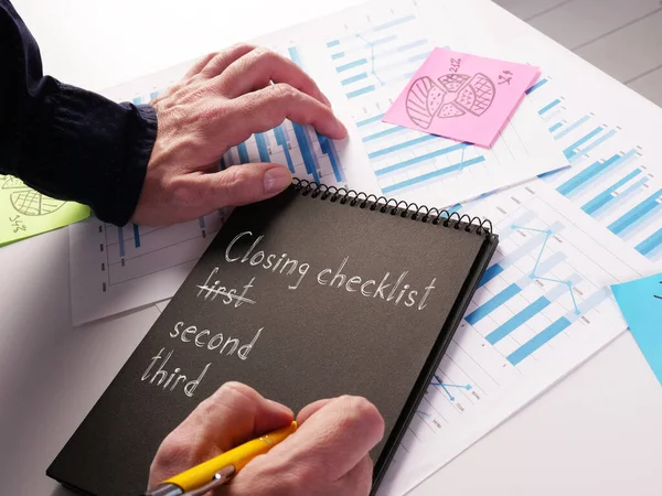 Closing Checklist Shown Conceptual Photo Using Text — Stock Photo, Image