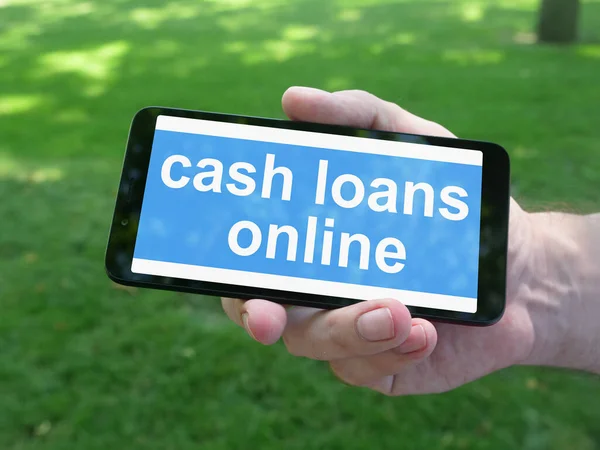 Cash loans online is shown on the conceptual photo using the text
