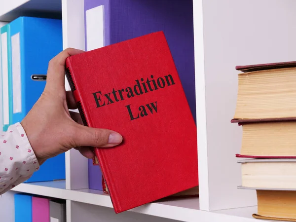 Extradition law is shown on the conceptual photo using the text — Stock Photo, Image