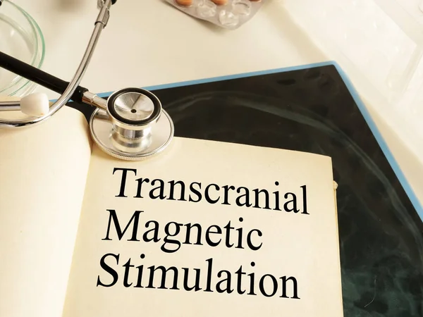Estimulación Magnética Transcraneal Tms Muestra Foto Utilizando Texto — Foto de Stock