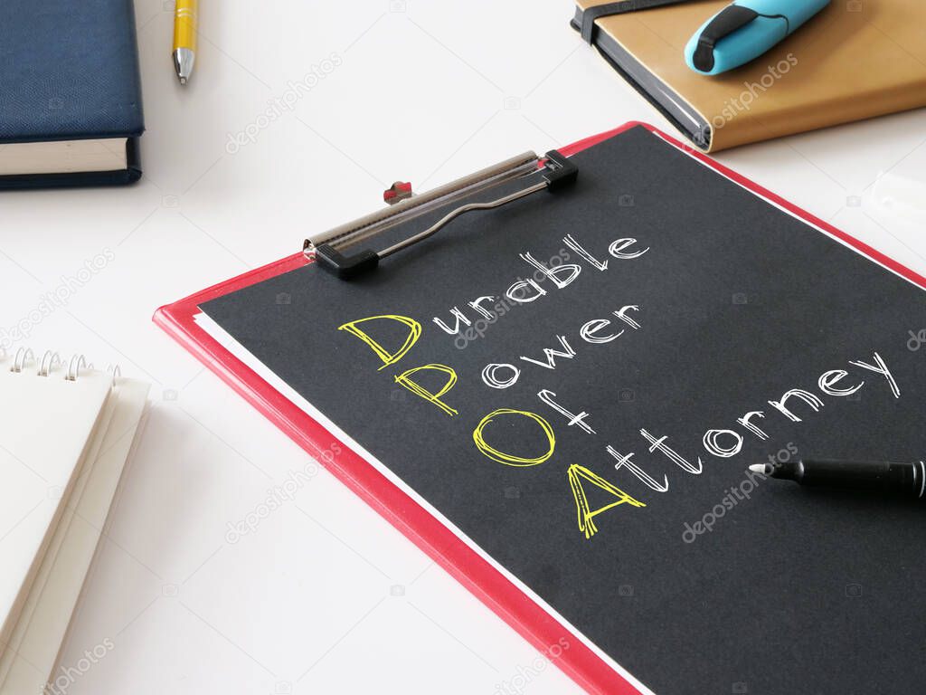 Durable Power of Attorney dpoa is shown on a photo using the text